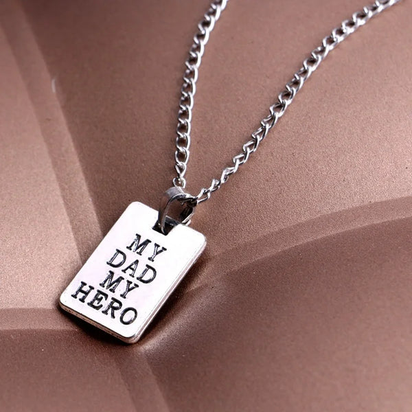 "My Dad, My Hero" Pendant Necklace