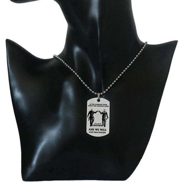 "Brotherhood Strength" Dog Tag Necklace