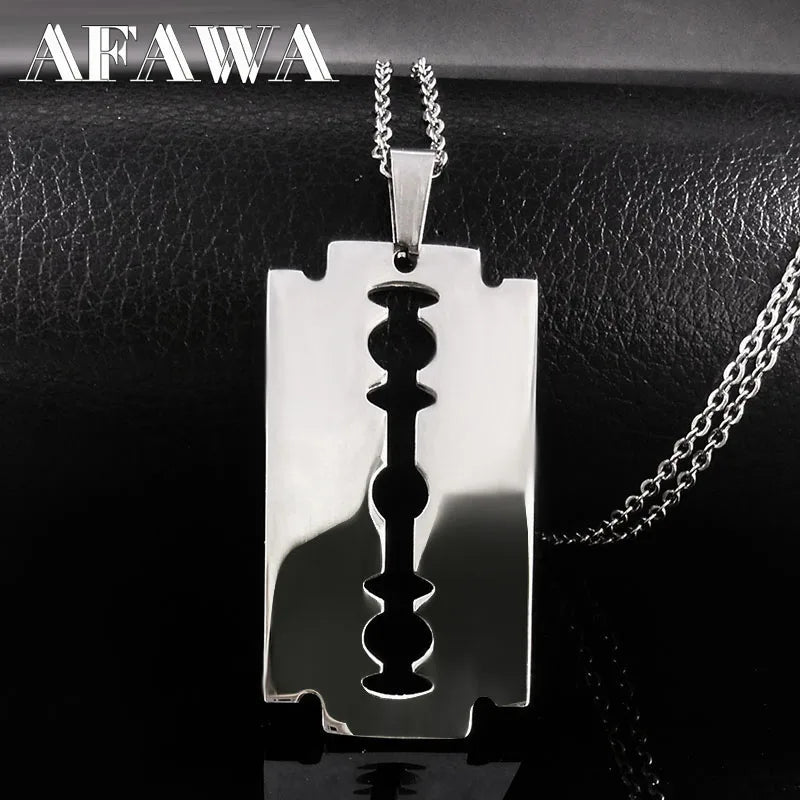 "Edge of Boldness" Razor Blade Pendant Necklace