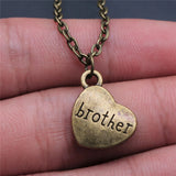 "Brother & Sister" Heart Pendant Necklace Set