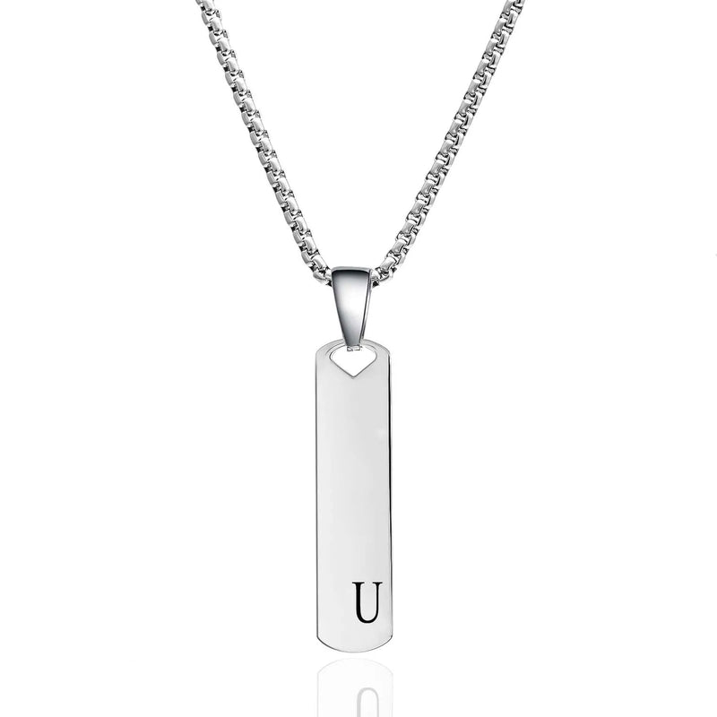 "Initial Elegance" Bar Pendant Necklace