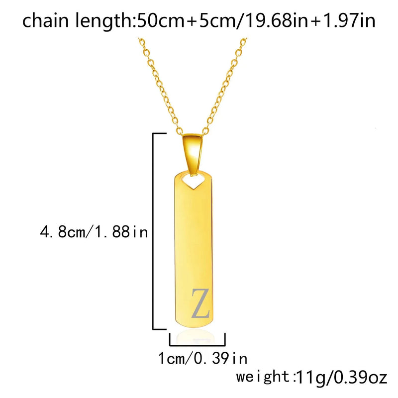 "Initial Elegance" Bar Pendant Necklace