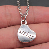 "Brother & Sister" Heart Pendant Necklace Set