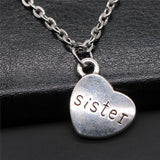 "Brother & Sister" Heart Pendant Necklace Set