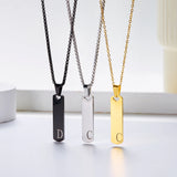 "Initial Elegance" Bar Pendant Necklace