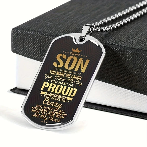 "To My Son" Dog Tag Necklace