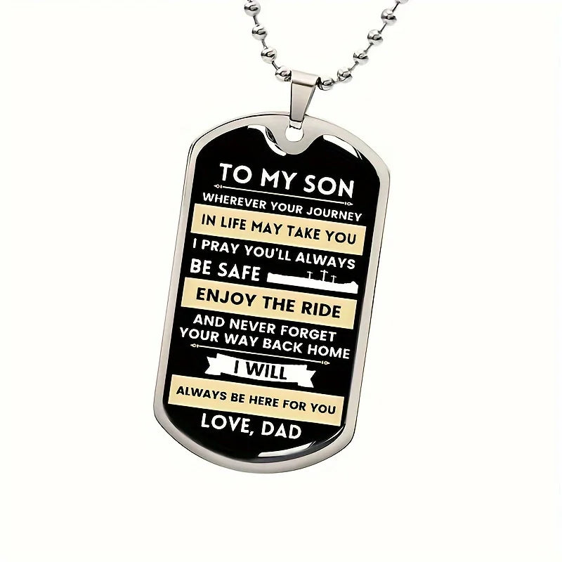 "To My Son" Journey Dog Tag Necklace