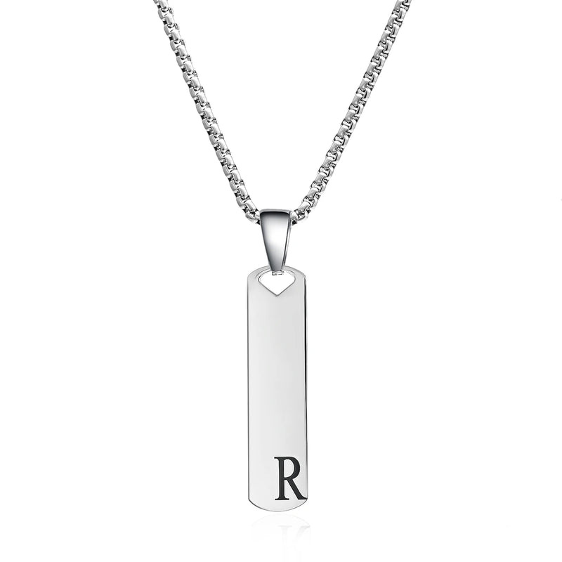 "Initial Elegance" Bar Pendant Necklace