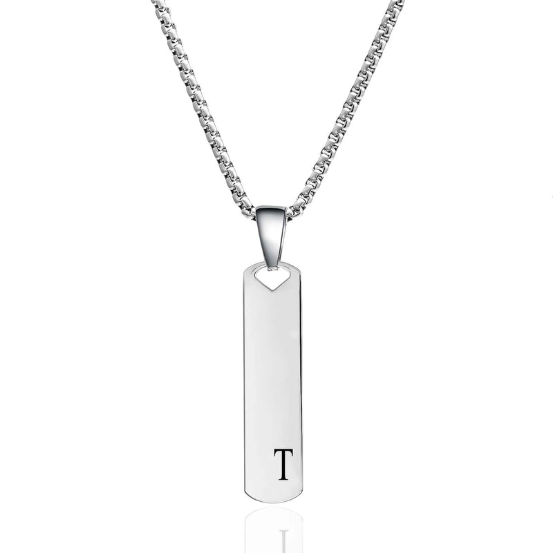 "Initial Elegance" Bar Pendant Necklace