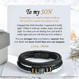 "My Love, Your Strength" Braided Leather Bracelet