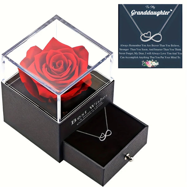 Eternal Love Necklace & Preserved Rose Gift Set