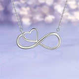 Sister Infinity Heart Necklace & Preserved Rose Gift Set