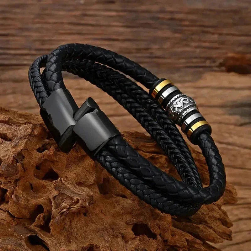 "My Love, Your Strength" Braided Leather Bracelet