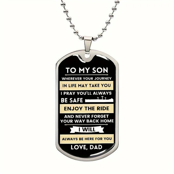 "To My Son" Journey Dog Tag Necklace