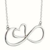 Sister Infinity Heart Necklace & Preserved Rose Gift Set