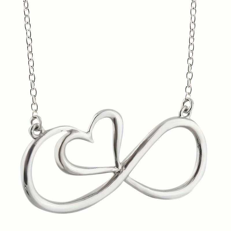 Sister Infinity Heart Necklace & Preserved Rose Gift Set