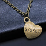 "Brother & Sister" Heart Pendant Necklace Set